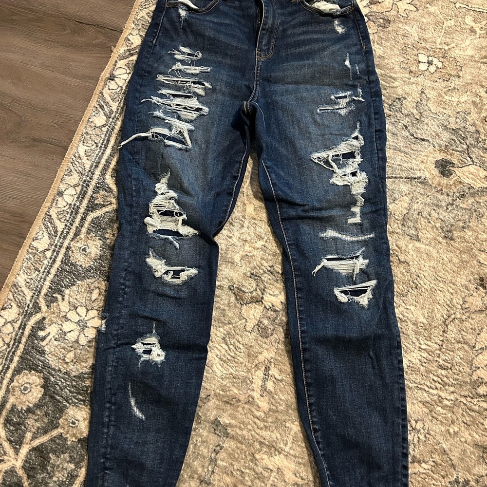 American Eagle Outfitters Ripped Blue Skinny Jeans